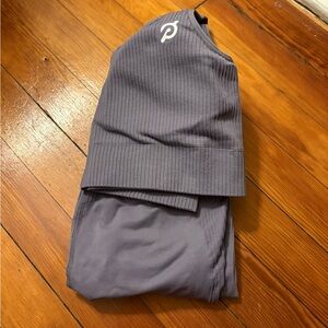 Peloton Gray Ribbed Activewear Set